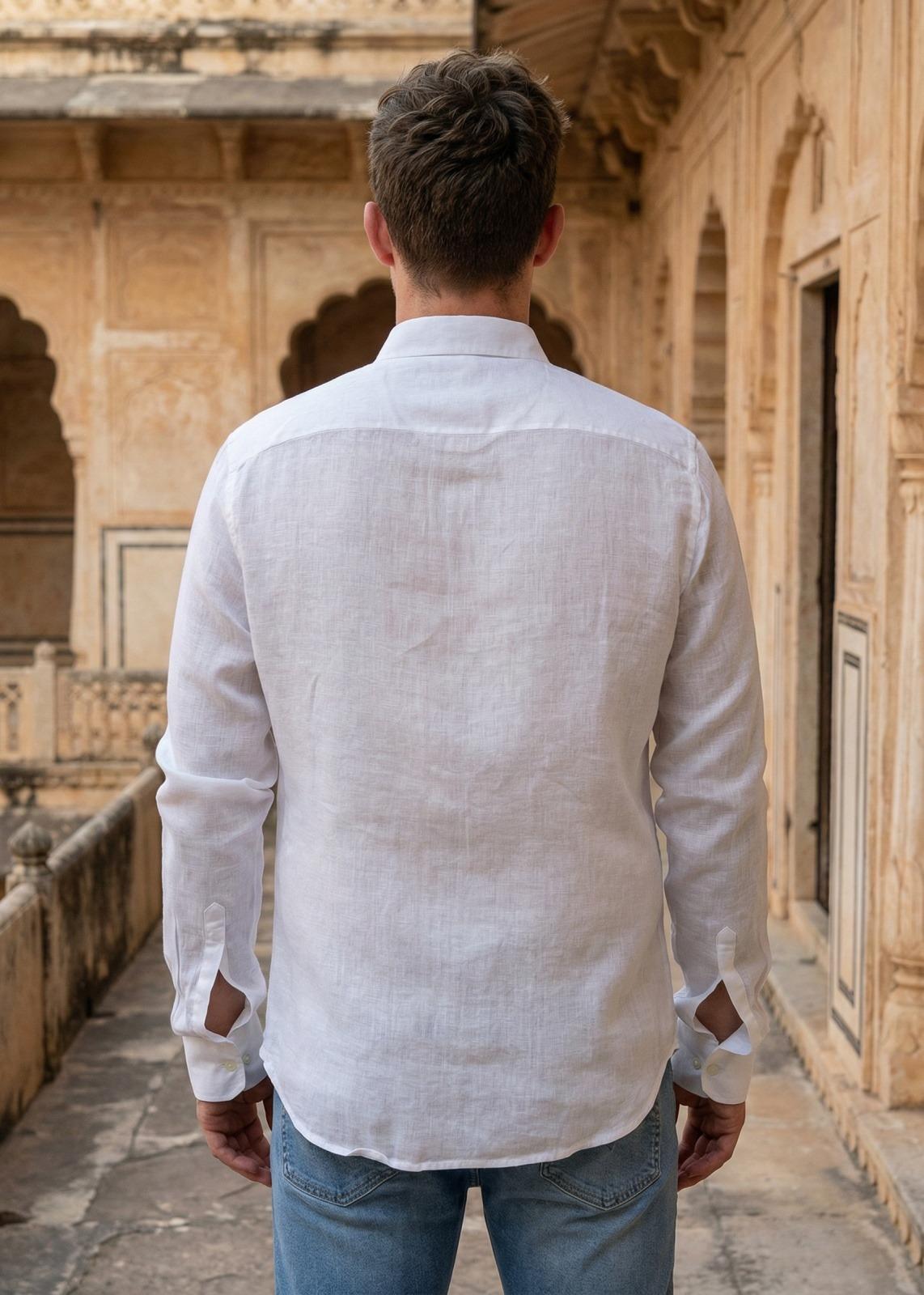 Cloud Flax (White) Linen Shirt