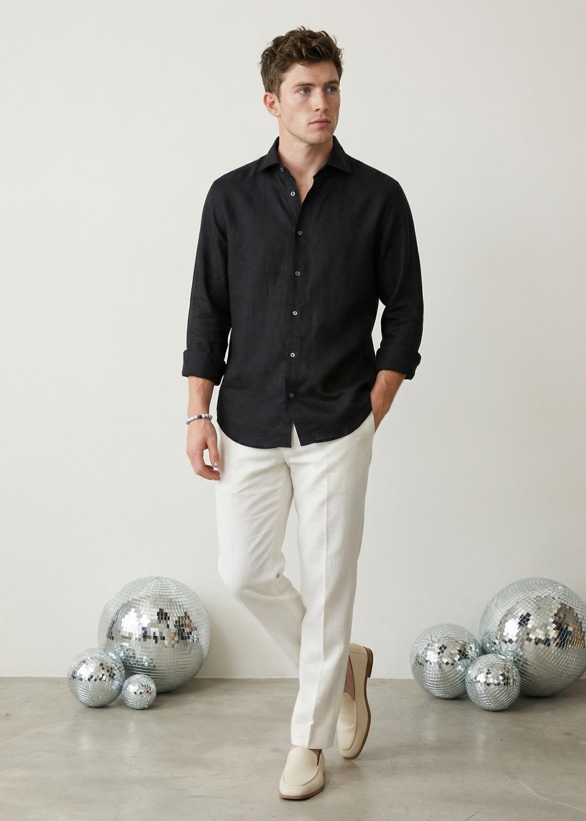 Midnight Soil (Black) Linen Shirt