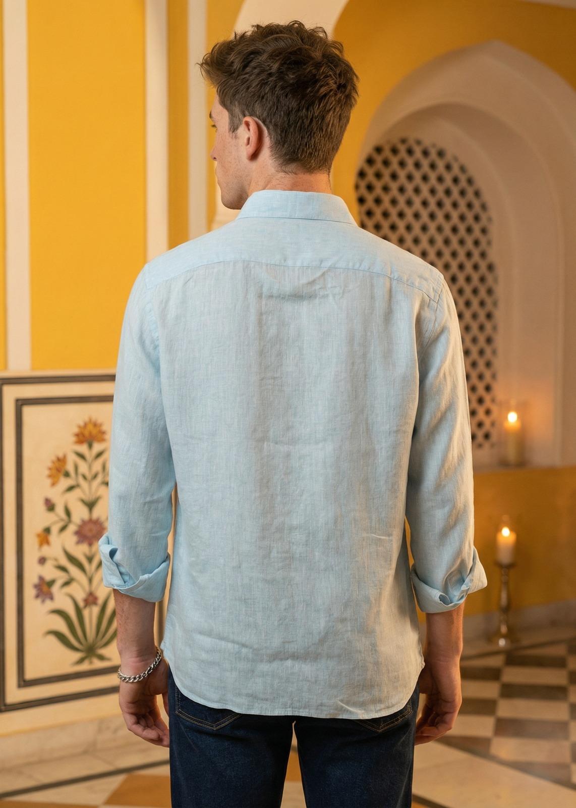 Clear Sky (Soft Blue) Linen Shirt