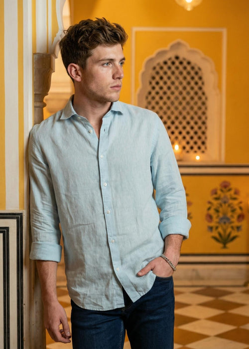 Clear Sky (Soft Blue) Linen Shirt
