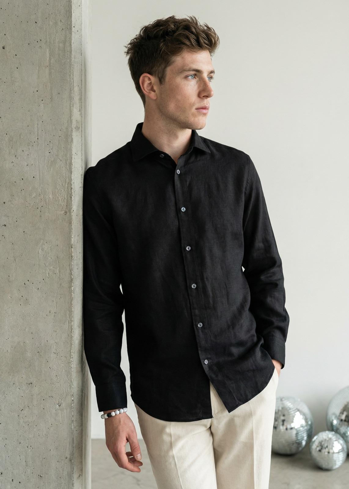Midnight Soil (Black) Linen Shirt