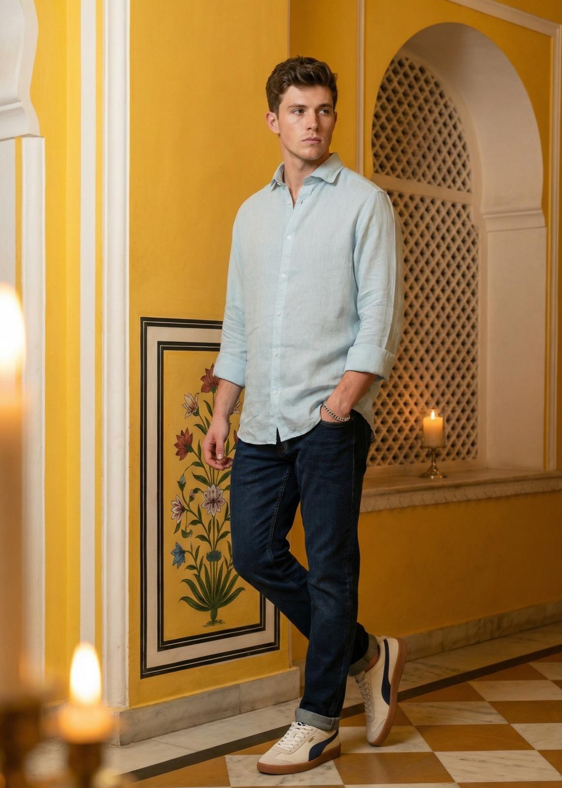 Clear Sky (Soft Blue) Linen Shirt