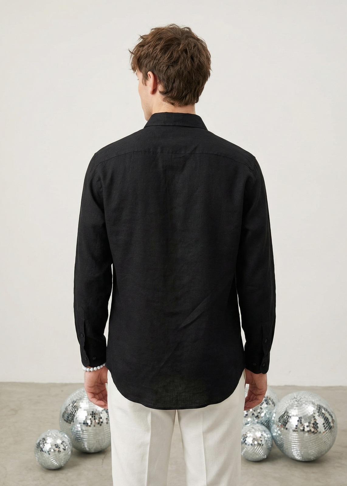 Midnight Soil (Black) Linen Shirt