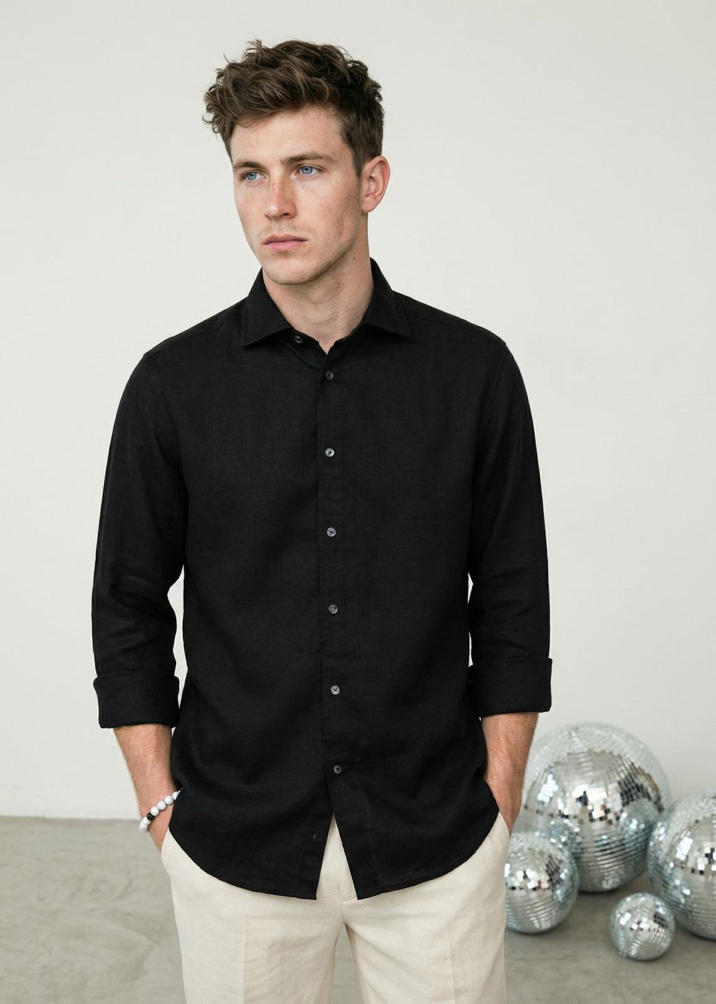 Midnight Soil (Black) Linen Shirt
