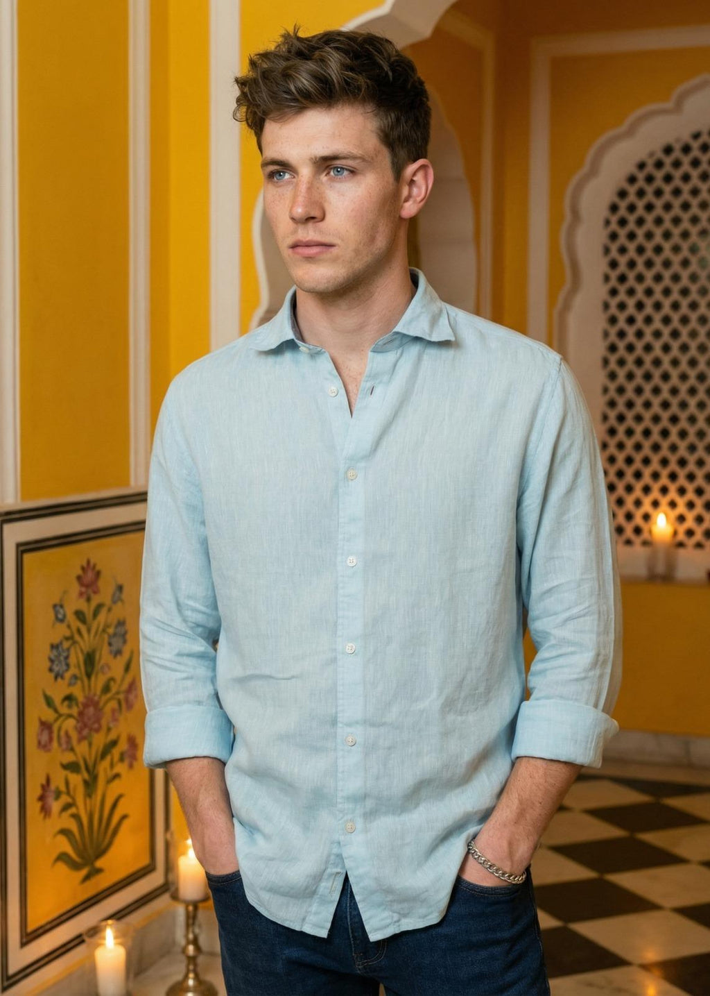 Clear Sky (Soft Blue) Linen Shirt